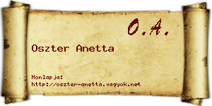 Oszter Anetta névjegykártya